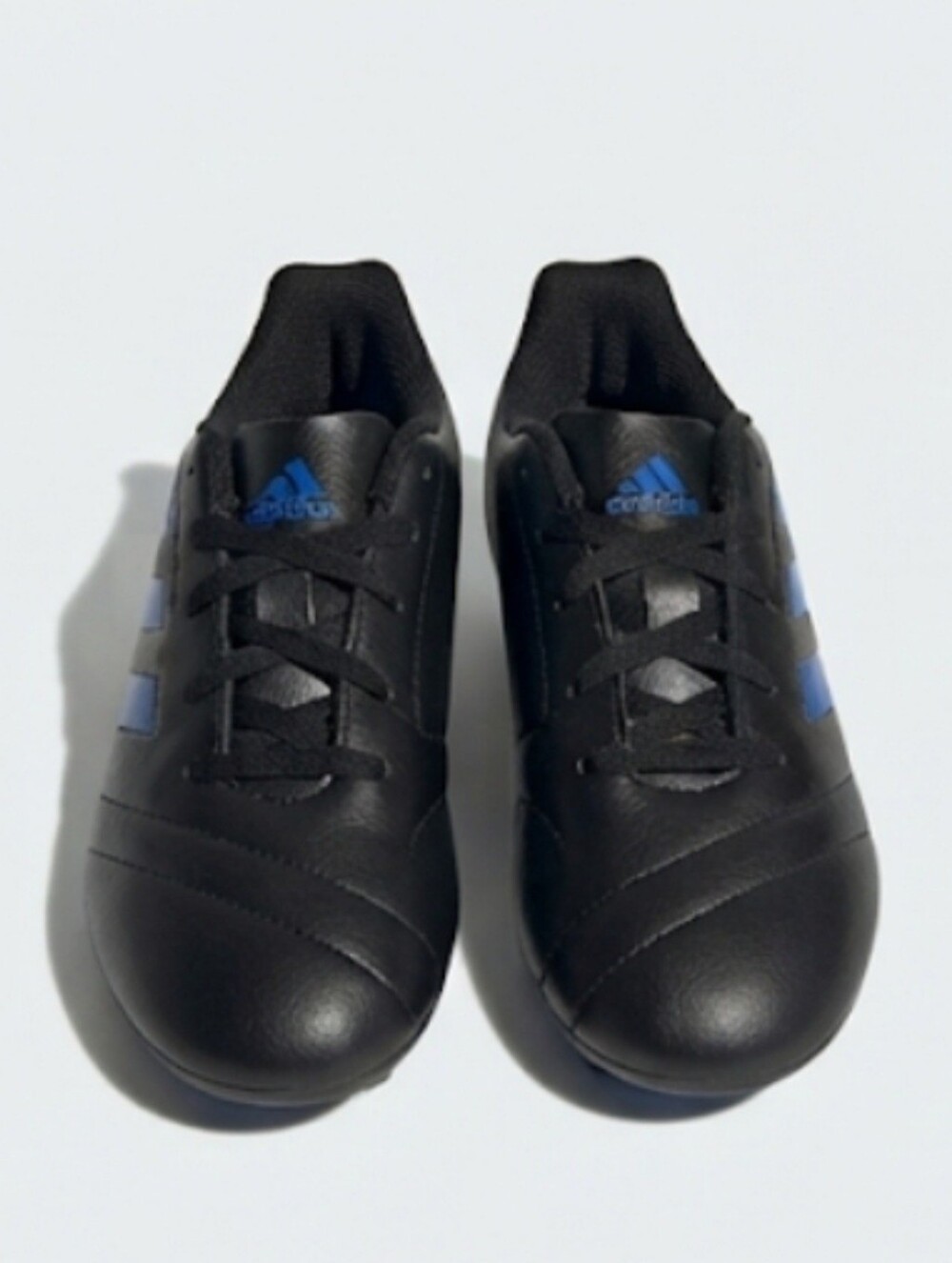 adidas Black Low-Profile Cleats with Blue Stripes